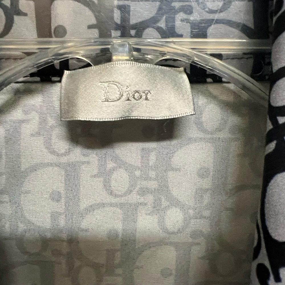 OBLIQUE PRINT BUTTON UP SILK MEN'S SHIRT